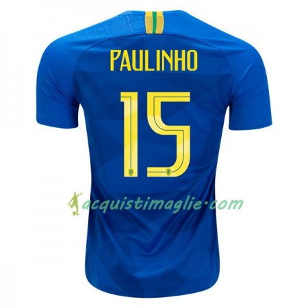 Divisa di Calcio Brasile Paulinho 15 Trasferta Mondiali 2018